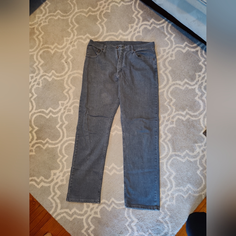 Wrangler Relaxed Fit Gray Jeans 34x32 - Picture 9 of 10
